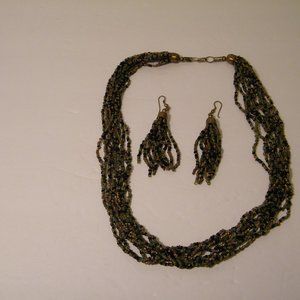 Seed Bead Necklace and Earring Set